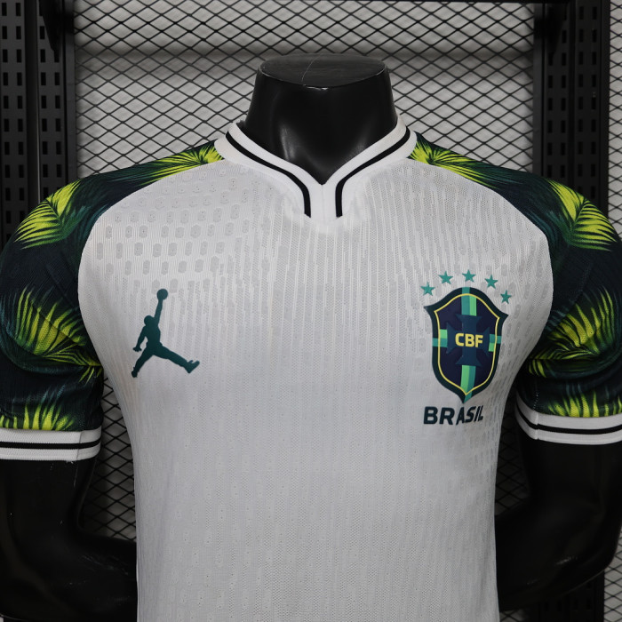 Player Version 2026 Brazil White AJ Soccer Jersey Brasil Camisetas de Futbol