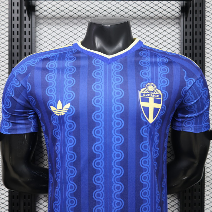 Player Version 2026 Sweden Away Blue Soccer Jersey Football Shirt