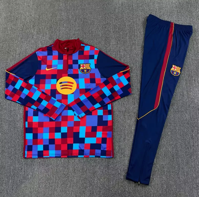 2026-2027 Barcelona Red/Blue Soccer Training Sweater and Pants Football Kit