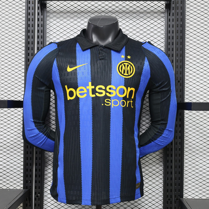 Long Sleeve Player Version 2026-2027 Inter Milan Home Soccer Jersey Football Shirt