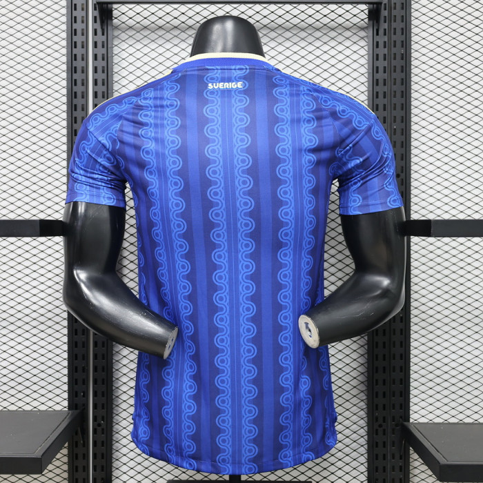 Player Version 2026 Sweden Away Blue Soccer Jersey Football Shirt
