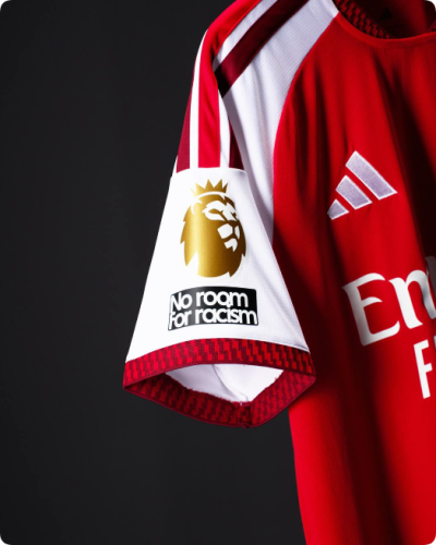with Golden EPL+No room for racism Patch Fan Version 2026-2027 Arsenal Home Soccer Jersey Football Shirt