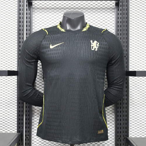 Long Sleeve Player Version 2026-2027 Chelsea Away Black Soccer Jersey Football Shirt
