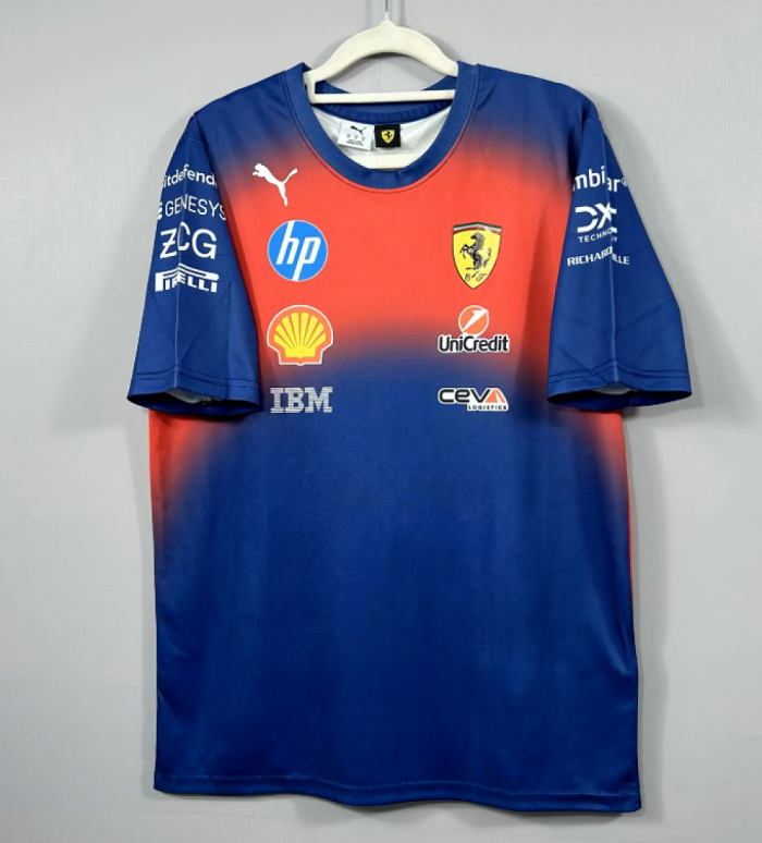2026 Ferrari Red/Blue/Yellow T-Shirt Racing Jersey