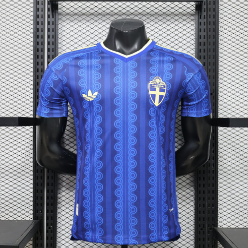 Player Version 2026 Sweden Away Blue Soccer Jersey Football Shirt