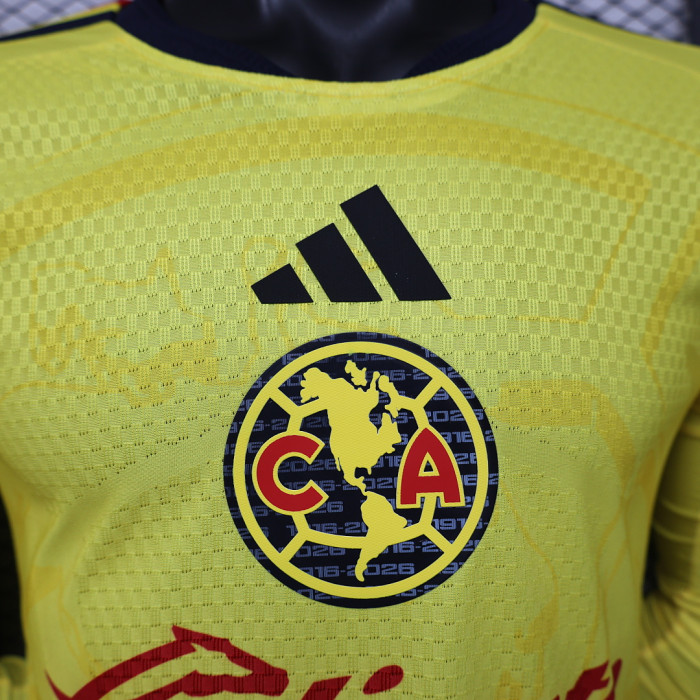 Long Sleeve Player Version 2026-2027 Club America Aguilas Home Soccer Jersey Football Shirt