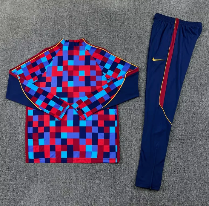 2026-2027 Barcelona Red/Blue Soccer Training Sweater and Pants Football Kit