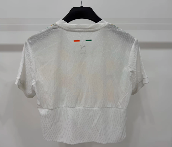 Women 2026 Côte d'Ivoire Away White Crop Soccer Shirt Girl Ivory Coast Football Jersey