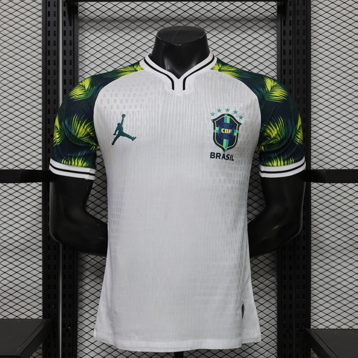 Player Version 2026 Brazil White AJ Soccer Jersey Brasil Camisetas de Futbol
