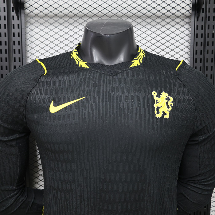 Long Sleeve Player Version 2026-2027 Chelsea Away Black Soccer Jersey Football Shirt