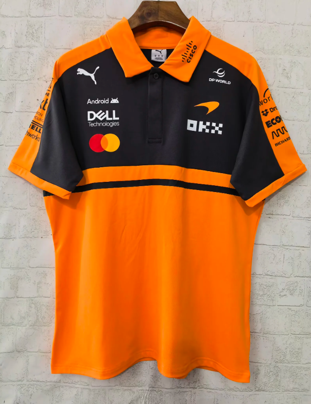 2026 Maclaren Dark Blue/Orange Shirt Racing Polo