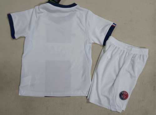Youth Uniform Kids Kit 2026-2027 PSG Away White Soccer Jersey Shorts Paris Child Football Set