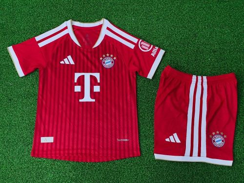 Player Version Youth Uniform Kids Kit 2026-2027 Bayern Munich Home Soccer Jersey Shorts Child Football Set