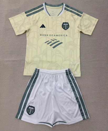 Youth Uniform Kids Kit 2026-2027 Portland Timbers Away Soccer Jersey Shorts Child Football Set