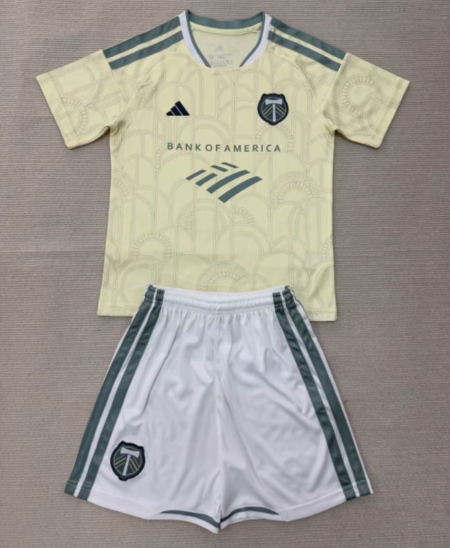 Youth Uniform Kids Kit 2026-2027 Portland Timbers Away Soccer Jersey Shorts Child Football Set