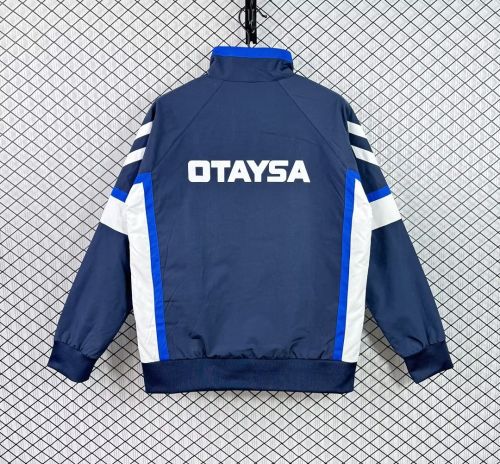 Retro Jacket 1991-1992 Real Madrid Dark Blue Soccer Windbreaker Jacket Football Jacket
