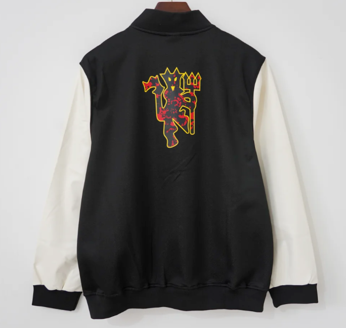 2026-2027 Manchester United Black/White Baseball Windbreaker Jacket