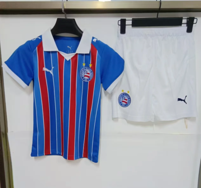 Youth Uniform Kids Kit 2026-2027 Bahia Away Soccer Jersey Shorts Child Football Set