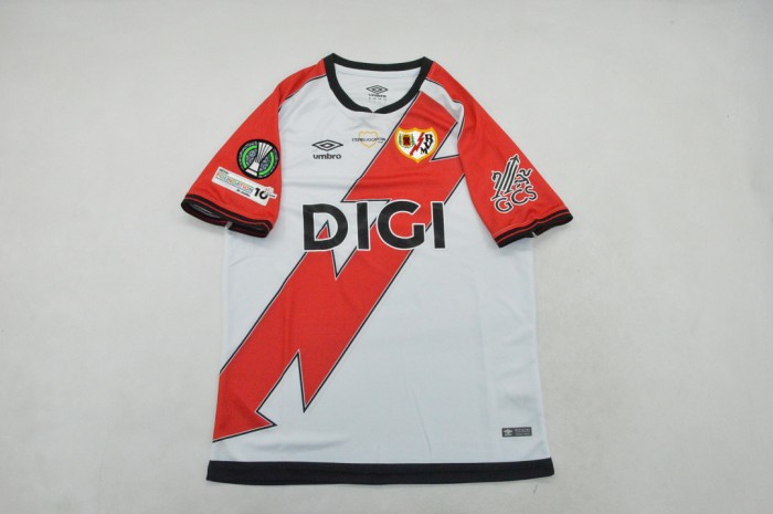 with Europa League Patch Fans Version 2025-2026 Rayo Vallecano Óscar Trejo retired version Home Soccer Jersey Football Shirt