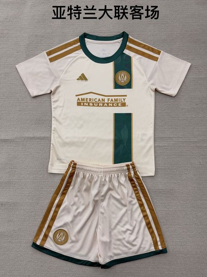 Youth Uniform Kids Kit 2026-2027 Atlanta United Away Soccer Jersey Shorts Child Football Set