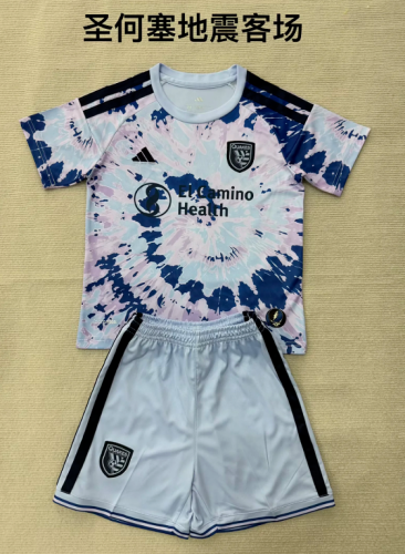Youth Uniform Kids Kit 2026-2027 San Jose Earthquakes Away Soccer Jersey Shorts Child Football Set