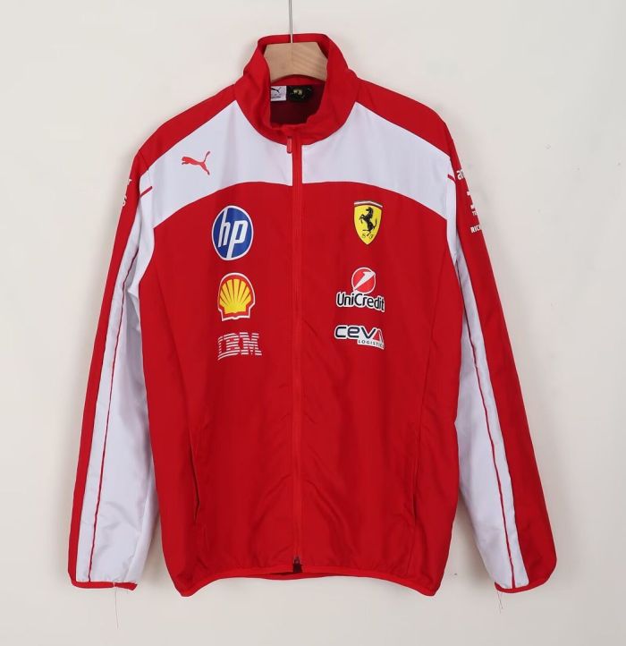 2026-2027 Ferrari Red/White Windbreaker Jacket