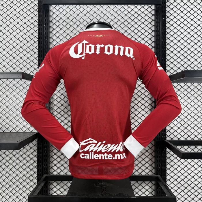 Long Sleeve Player Version 2026-2027 Deportivo Toluca Home Soccer Jersey Football Shirt