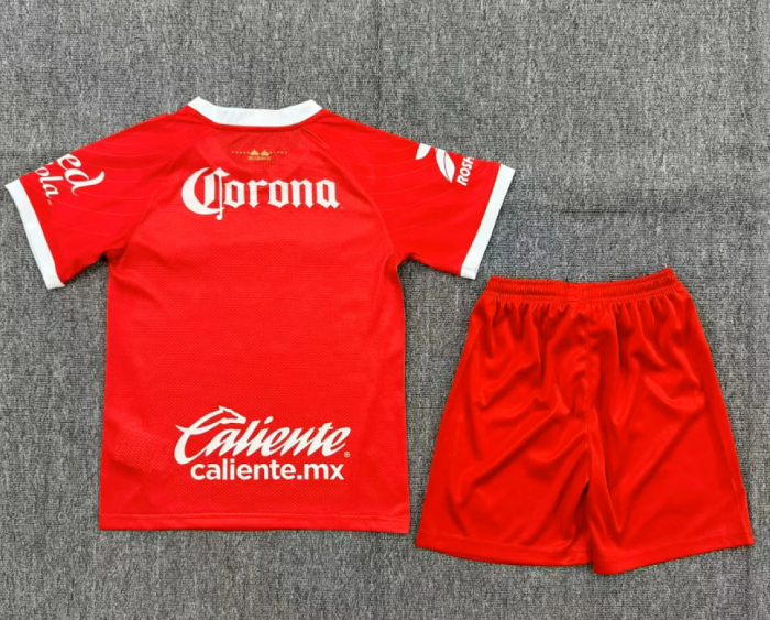 Youth Uniform Kids Kit 2026-2027 Toluca Home Soccer Jersey Shorts Child Football Set