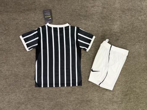 Youth Uniform Kids Kit 2026-2027 Corinthians Away Black Soccer Jersey Shorts Child Football Set