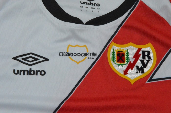 with Europa League Patch Fans Version 2025-2026 Rayo Vallecano Óscar Trejo retired version Home Soccer Jersey Football Shirt