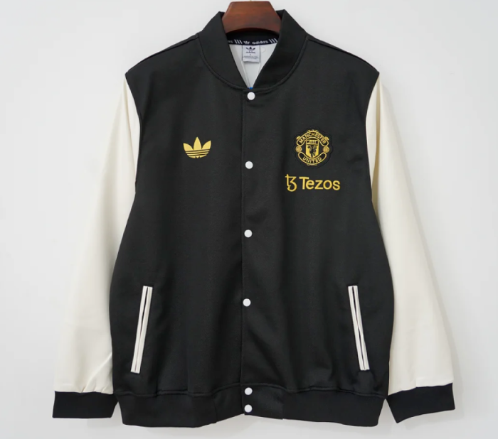 2026-2027 Manchester United Black/White Baseball Windbreaker Jacket