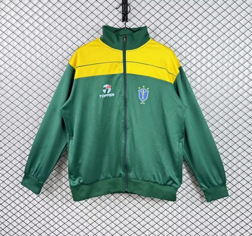 Retro Jacket 1986 Brazil Green Soccer Windbreaker Jacket Brasil Football Jacket