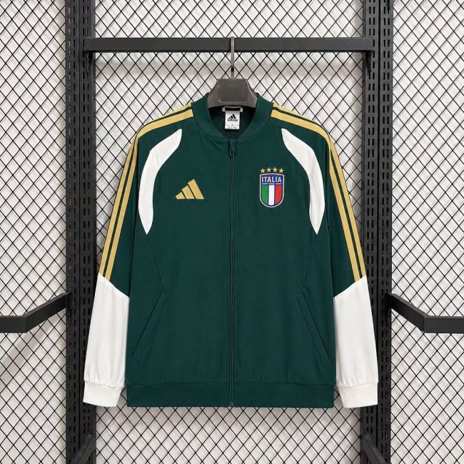 2026 Italy Green/White Soccer Windbreaker Jacket Football Jacket
