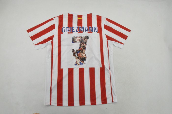 with Front Lettering Fan Version 2025-2026 Atletico Madrid 7 Griezmann last match version Home Soccer Jersey Football Shirt