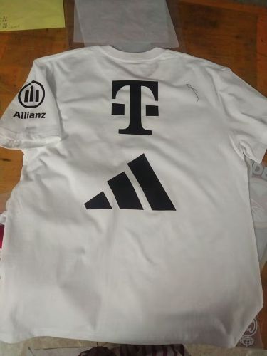 2025-2026 Bayern Munich White League Champions Cotton Soccer T-shirt Bayern Munchen Football Shirt