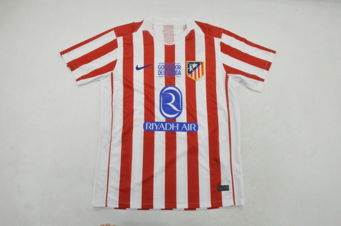with Front Lettering Fan Version 2025-2026 Atletico Madrid 7 Griezmann last match version Home Soccer Jersey Football Shirt