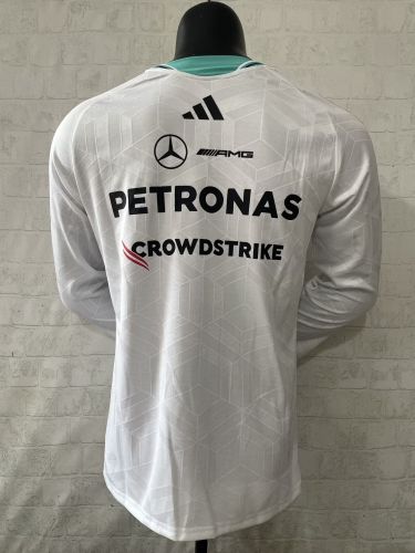 Long Sleeve Mercedes 2026-2027 White T-Shirt Racing Jersey