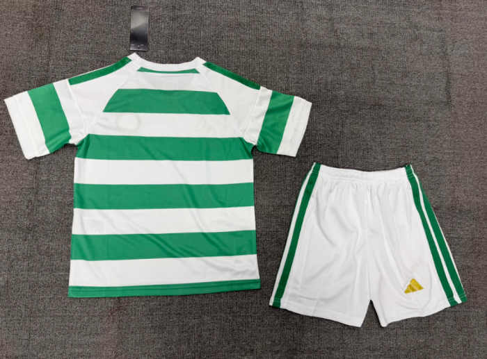 without Sponor Logo Youth Uniform Kids Kit 2026-2027 Celtic Home Soccer Jersey Shorts Child Football Set