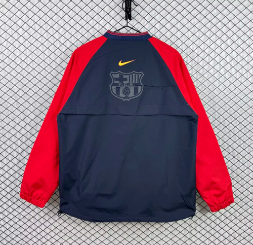 Retro Jacket 1999-2000 Barcelona Dark Blue/Red Soccer Windbreaker Jacket Football Jacket