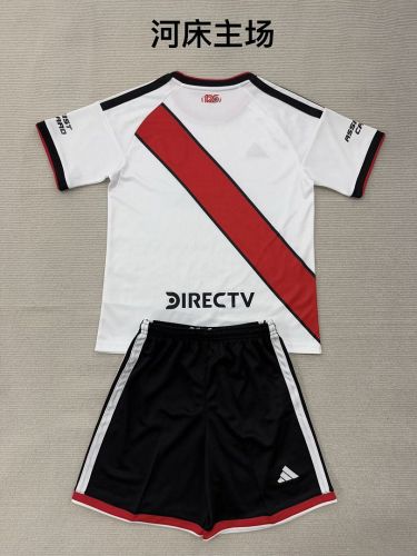 Youth Uniform Kids Kit 2026-2027 River Plate Home Soccer Jersey Shorts Child Football Set