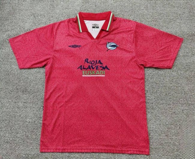 Retro Jersey 2002-2003 Deportivo Alaves Third Away Red Soccer Jersey Vintage Football Shirt