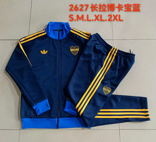 2026-2027 Boca Juniors Dark Blue Soccer Windbreaker Tracksuit Jacket Football Jacket and Pants