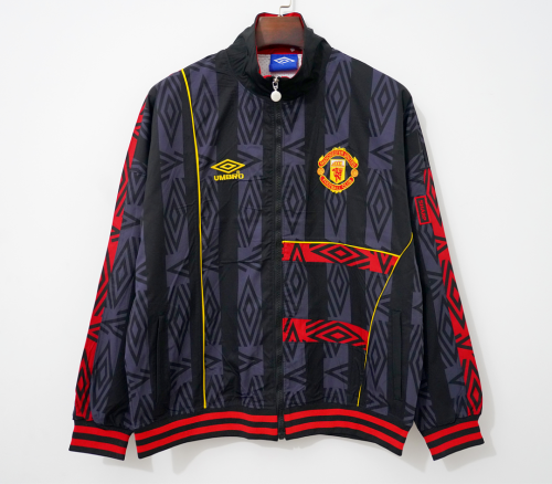 Retro Jacket 1993-1995 Manchester United Black Soccer Windbreaker Jacket Football Jacket