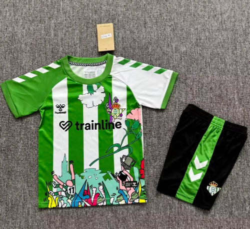 Youth Uniform Kids Kit 2026-2027 Real Betis Special Model Soccer Jersey Shorts Child Football Set