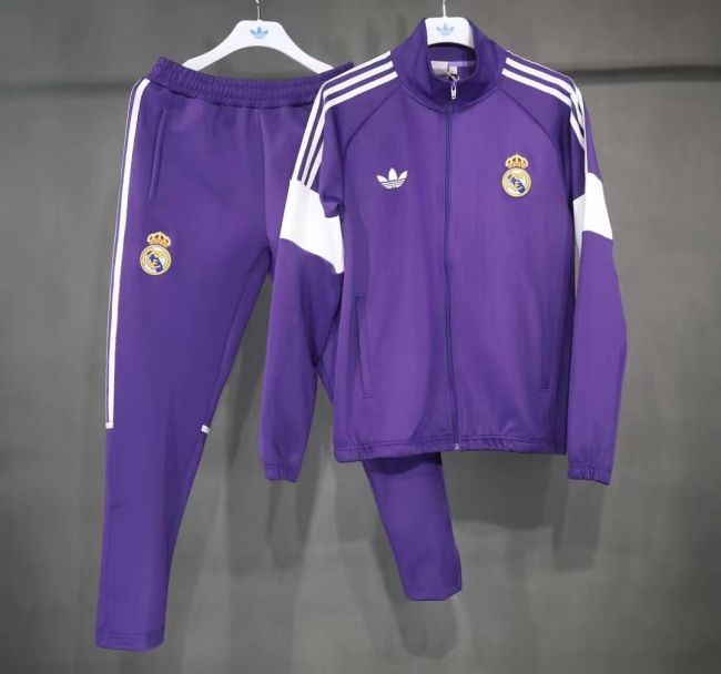 2026-2027 Real Madrid Purple Soccer Tracksuit Jacket Football Jacket and Pants
