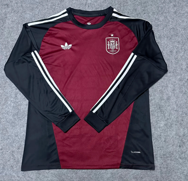 Long Sleeve Fan Version 2026 Spain Red Goalkeeper Soccer Jersey España Camisetas de Futbol
