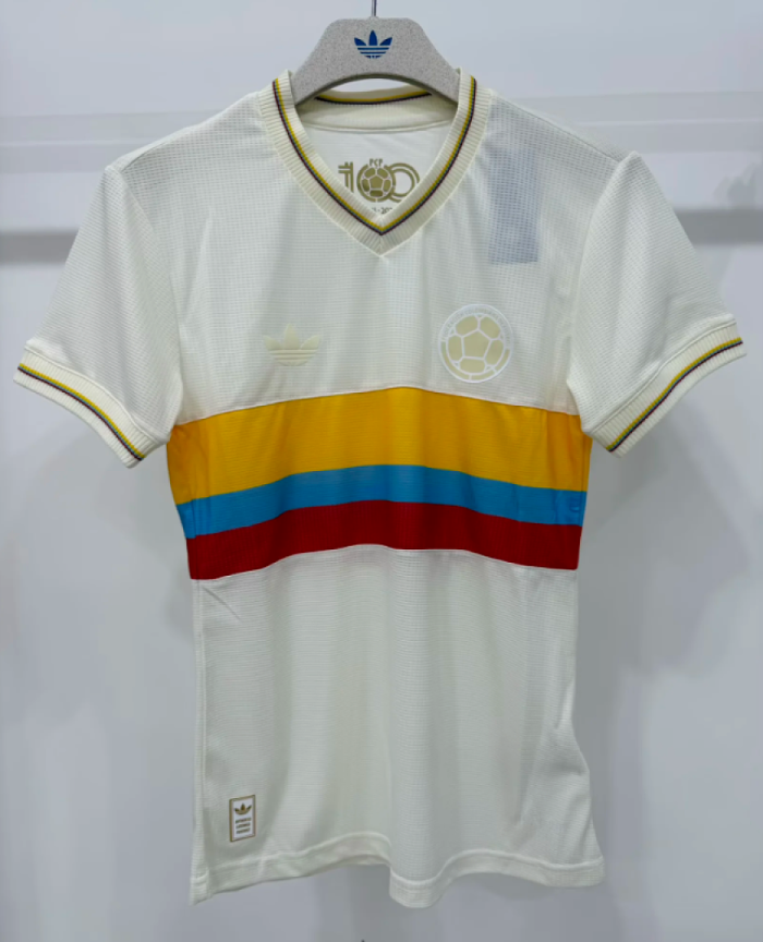 Women Player Version 2024 Colombia White Centenury Soccer Jersey Girl 100th Anniversary Football Shirt