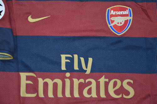 with UCL Patch Retro Jersey 2007-2008 Arsenal Third Away Soccer Jersey Vintage Football Shirt