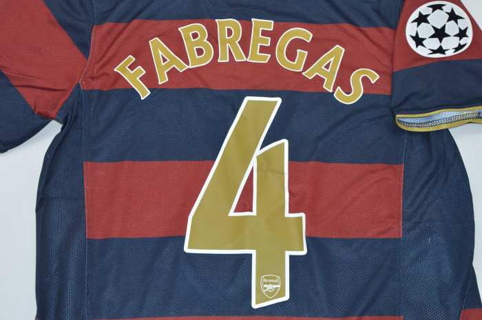 with UCL Patch Retro Jersey 2007-2008 Arsenal FABREGAS 4 Third Away Soccer Jersey Vintage Football Shirt