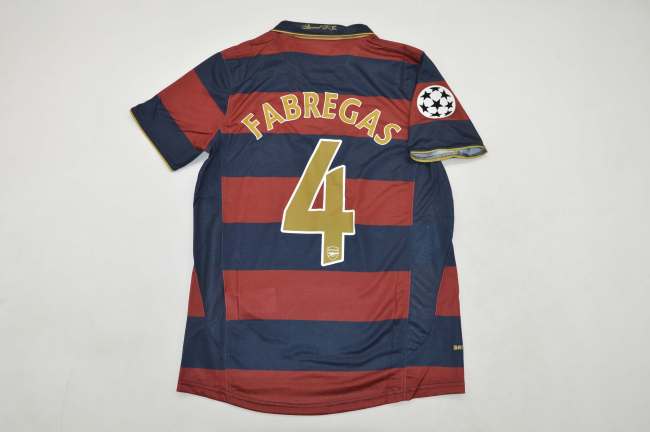 with UCL Patch Retro Jersey 2007-2008 Arsenal FABREGAS 4 Third Away Soccer Jersey Vintage Football Shirt